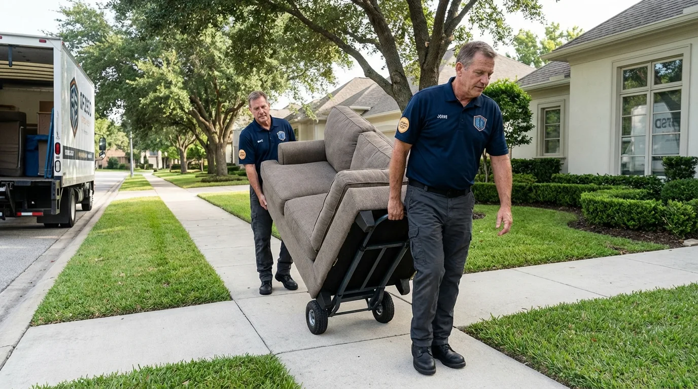 Local residential moving crew loading furniture in Laveen, AZ